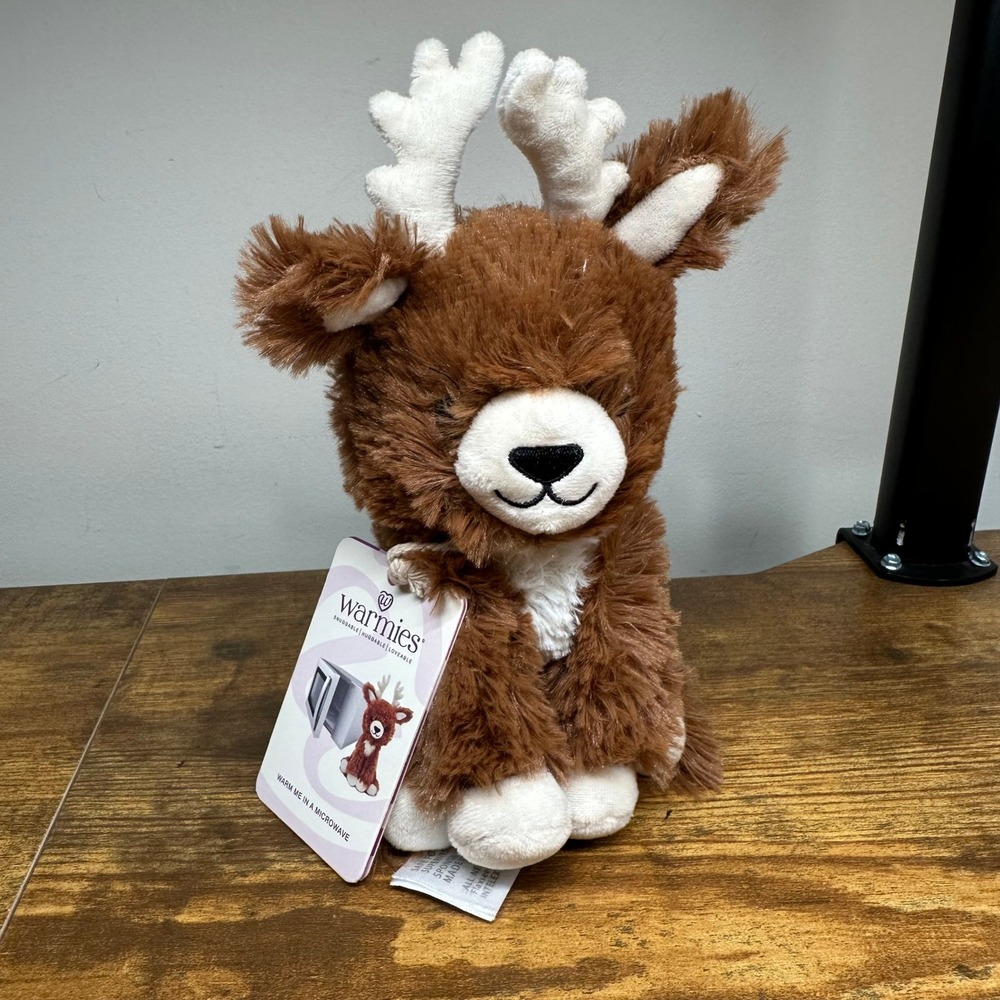 Warmies Reindeer Jr Microwaveable Lavender Scented Plush Brown White CPJ-REI-2
